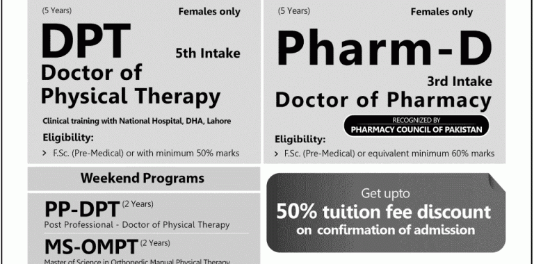 Riphah International Lahore Campus Pharm D Admission 2014