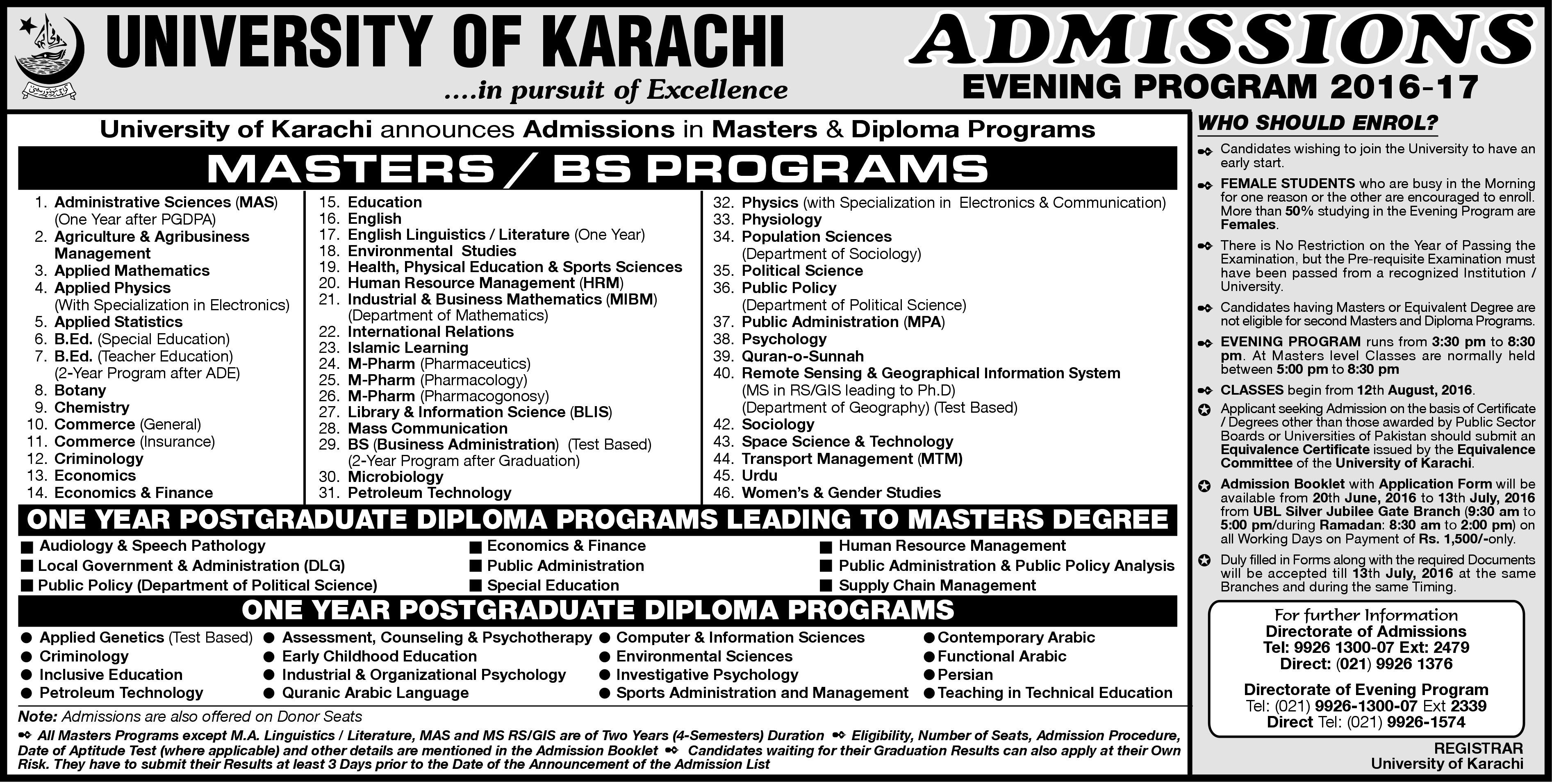 masters in education karachi university