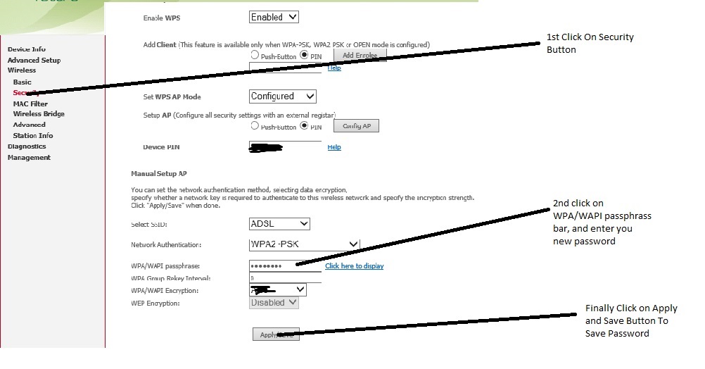 ptcl wifi password show