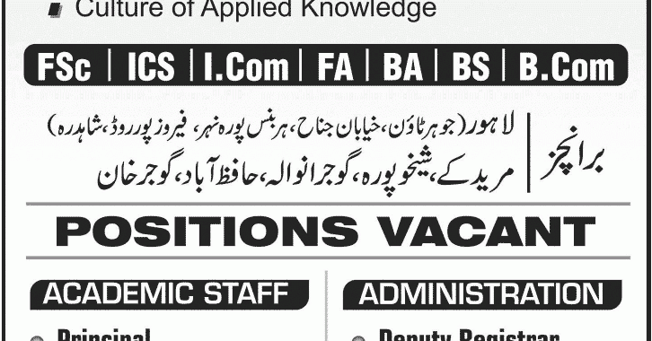 Dar E Arqam Girls College Admission 2014 FA/FSC BA /BS B.com /I.com