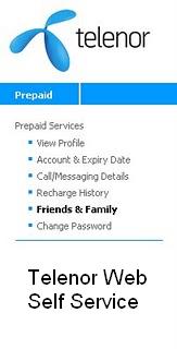 Telenor Web Self Care Service in Pakistan
