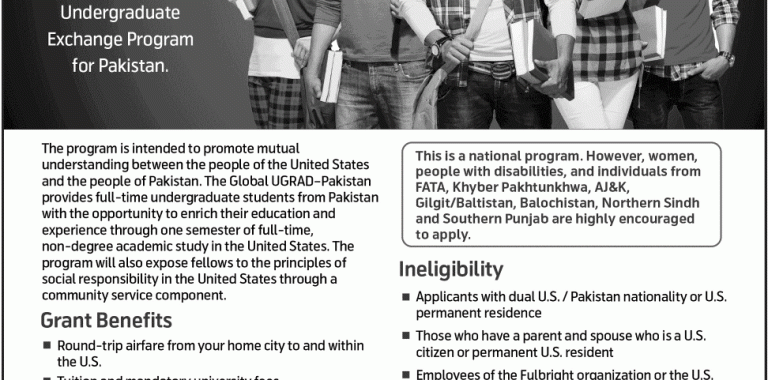 USEFP Undergraduate Exchange Program For Pakistan 2015 Form Online