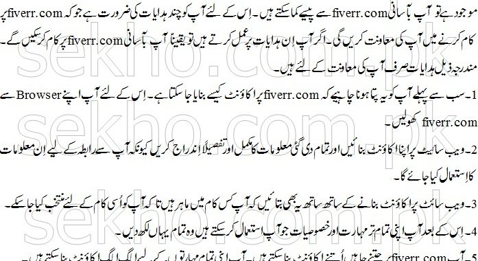 How To Work On Fiverr In Urdu