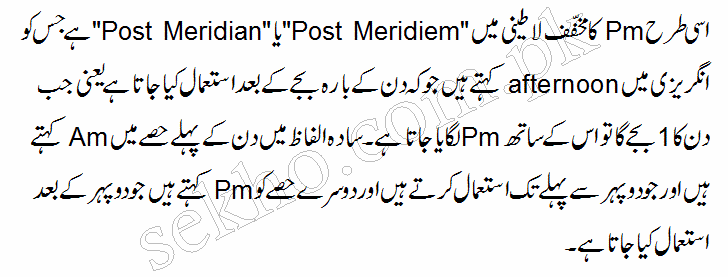 what is the actual meaning of pm in urdu