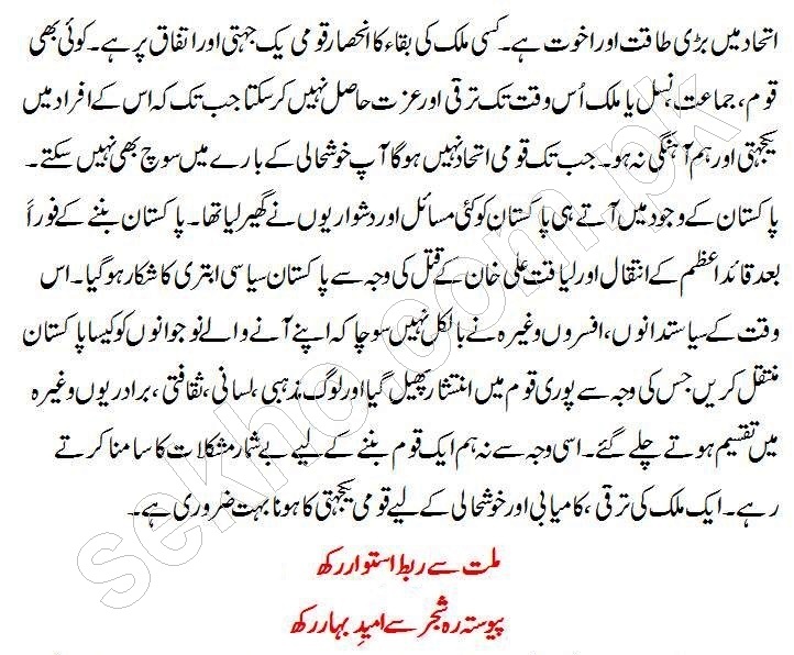 qaumi ittehad essay in urdu speech pdf