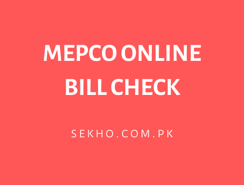 MEPCO Online Bill Check 2024