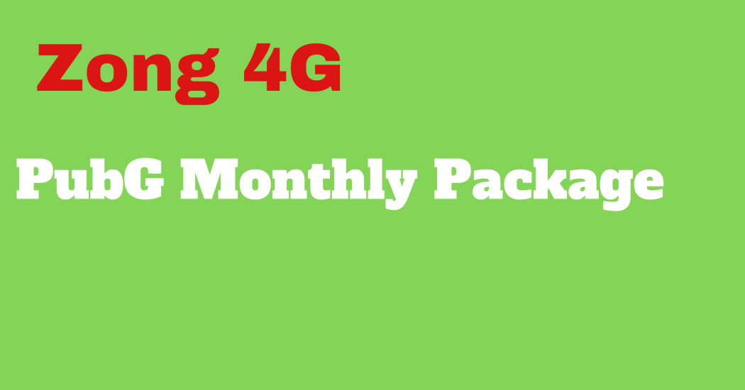 Zong PubG Package Monthly Code