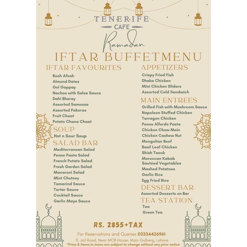 Tenerife Cafe Iftar Buffet