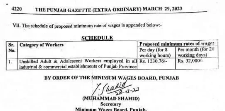 Daily Wages Salary Notification 2024