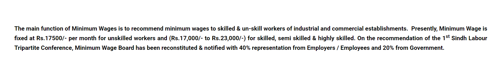 Sindh Minimum Wage Notification: