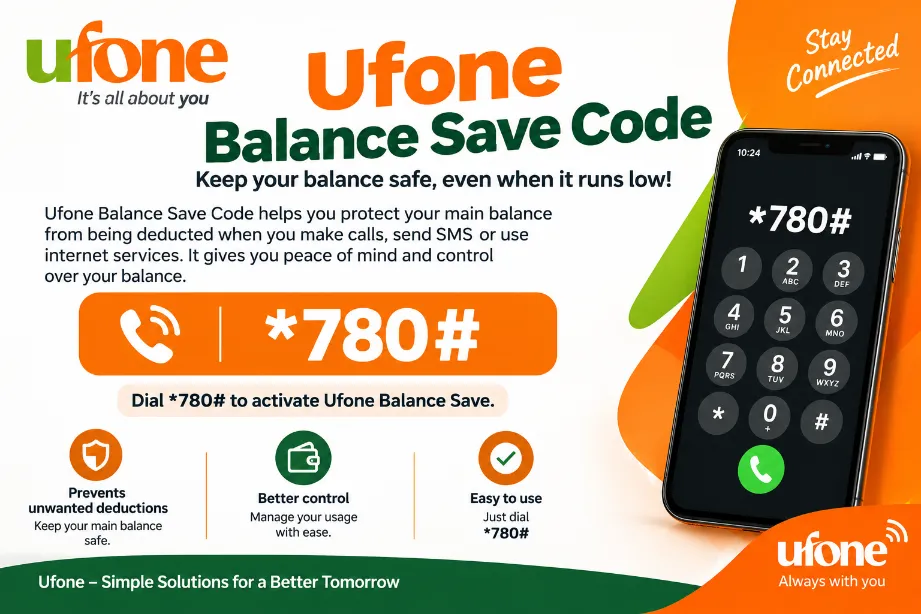 Ufone Balance Save Code
