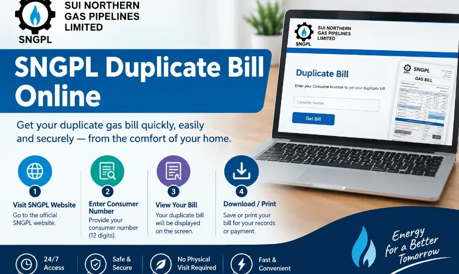 SNGPL Duplicate Bill Online
