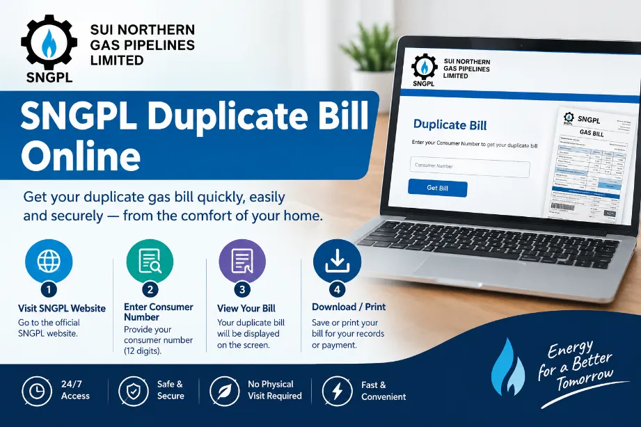 SNGPL Duplicate Bill Online