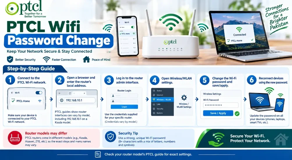 PTCL Wifi Password Change
