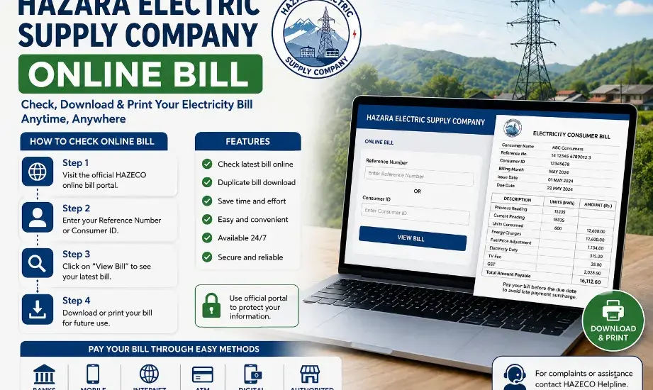 Hazara Electric Supply Company Online Bill