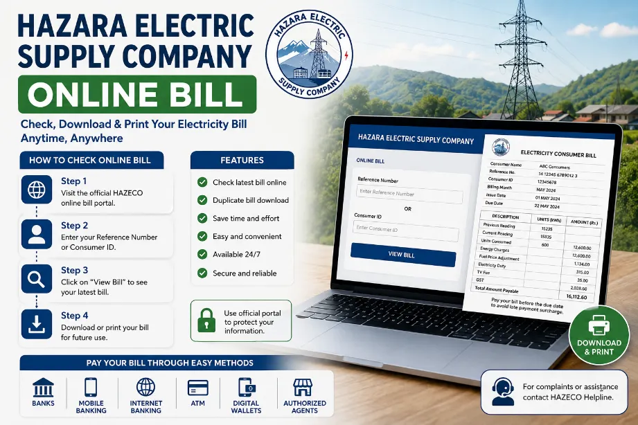 Hazara Electric Supply Company Online Bill