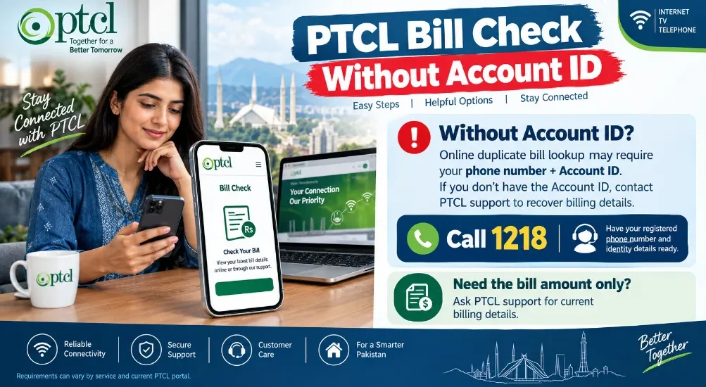 PTCL Bill Check Without Account ID
