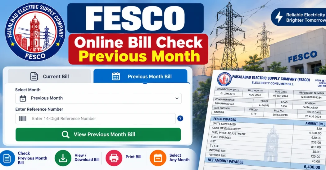 FESCO Online Bill Check Previous Month