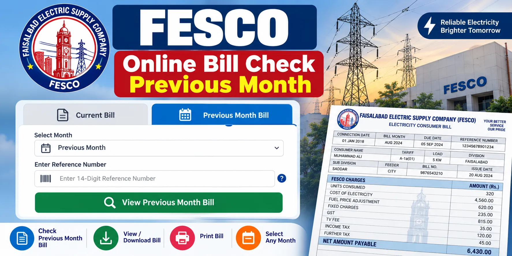 FESCO Online Bill Check Previous Month